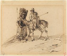 Horseman with Peasant. Creator: Giuseppe Bernardino Bison.