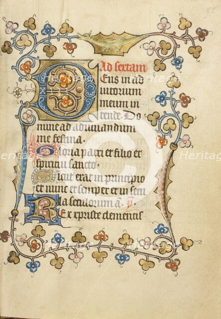 Decorated Initial D; Book of Hours, about 1405-1410. Creator: Unknown.