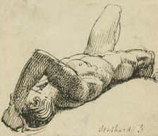 Reclining male nude, (c1800?). Creator: Thomas Stothard.