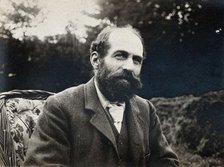 Arthur Schuster, seated, facing left, aged about 50, c1901. Creator: Unknown.