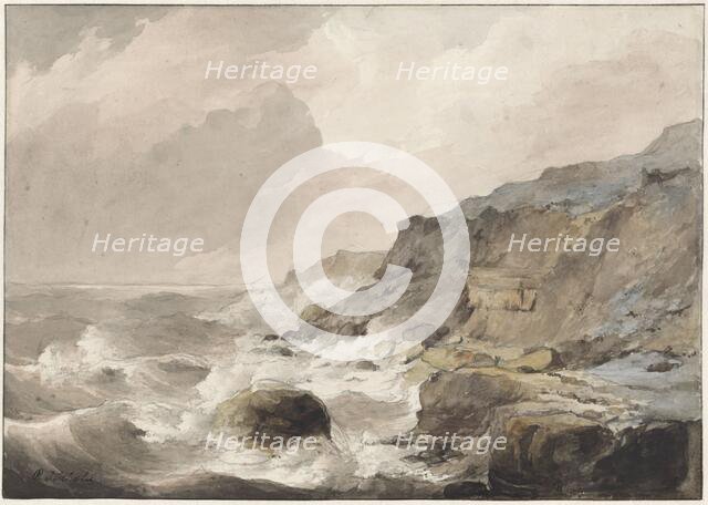 Rocky coast at Boulogne sur Mer, 1829. Creator: Petrus Johannes Schotel.