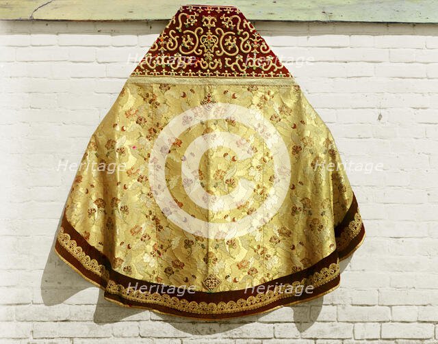 Phelonion [vestment] from the second half of the eighteenth century, from a very old..., 1911. Creator: Sergey Mikhaylovich Prokudin-Gorsky.