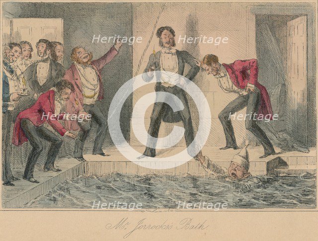 'Mr. Jorrocks's Bath', 1854. Artist: John Leech.