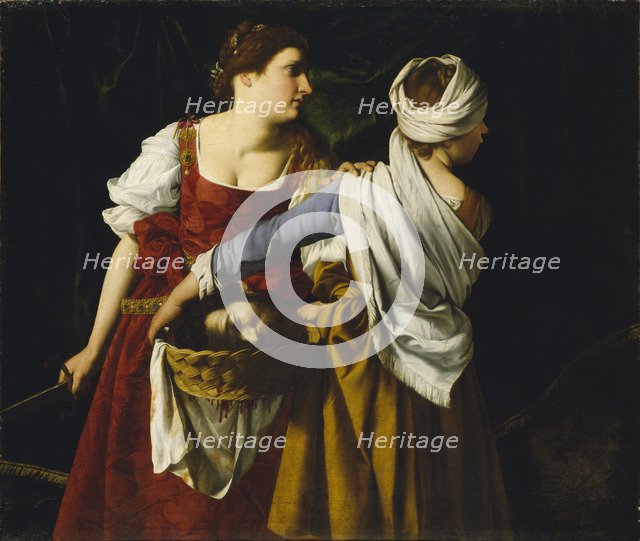 Judith and Her Maidservant with the Head of Holofernes. Artist: Gentileschi, Orazio (1563-1638)