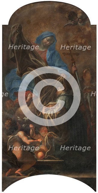 The Blessed Virgin Mary gives the white habit to Saint Norbert, 1707.