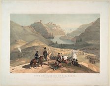 Town and harbour of Balaklava from the camp of the 93rd Highlanders, 1854. Artist: O'Reilly, Montagu, Lt., British Army (active ca. 1855)