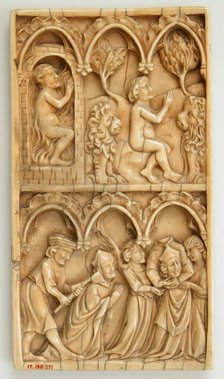 Leaf from a Diptych with two scenes from the Life of a Saint, British, 14th century style - modern c Creator: Unknown.