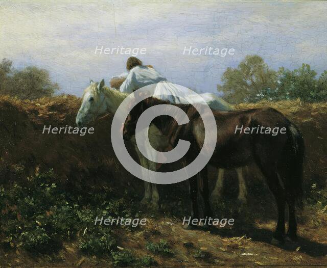 The kiss I, 1864. Creator: August von Pettenkofen.