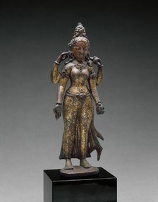 Sarasvati, Goddess of Wisdom, Holding a Book and a Water Pot, 10th century. Creator: Unknown.