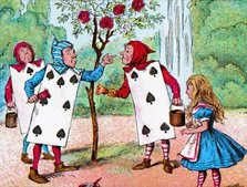 'The Playing cards painting the Rose Bushes', c1910. Artist: John Tenniel.