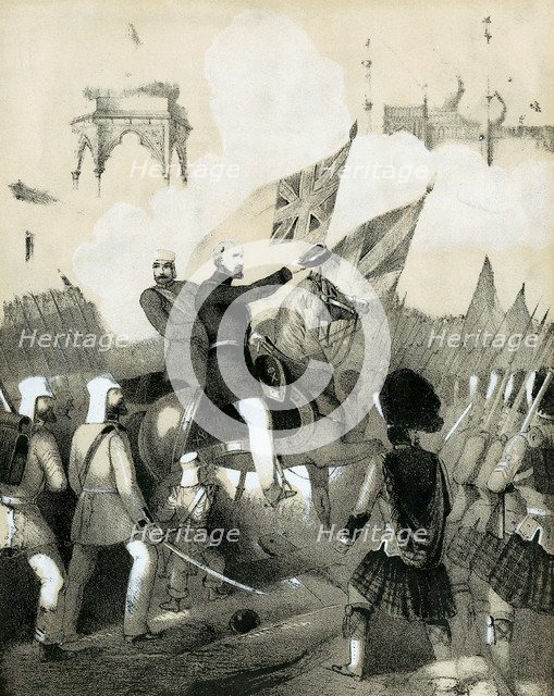 Cover of sheet music of The Battle March of Delhi, c1860. Artist: Unknown