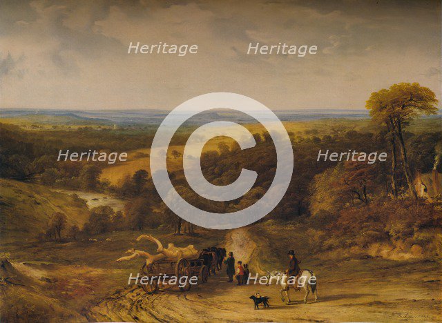 'View near Crediton, Devon',1843. Artist: Frederick Richard Lee.