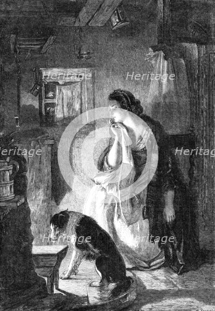 "The Waefu' Heart", by T. Duncan, A.R.A., in the gallery of the South Kensington Museum, 1864. Creator: W Thomas.