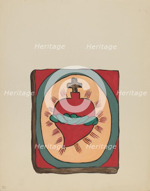 Plate 50: Sacred Heart: From Portfolio "Spanish Colonial Designs of New Mexico", 1935/1942. Creator: Unknown.
