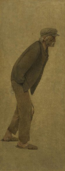 La Bouchée de pain : homme courbé en avant, mains dans les poches, c.1904. Creator: Fernand Pelez.