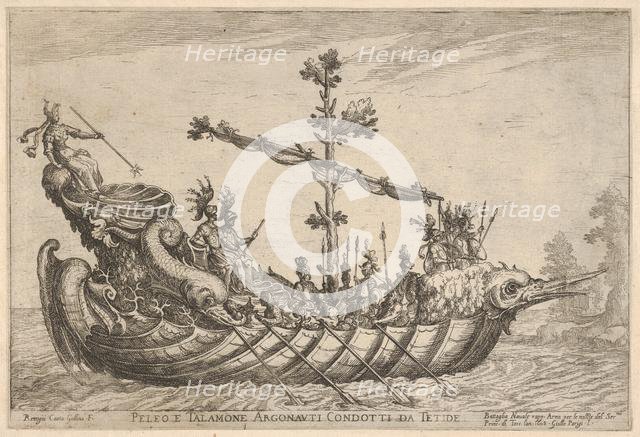 Peleus and Talamon, from the series 'Vessels of the Argonauts,' for the wedding celebratio..., 1608. Creator: Remigio Cantagallina.