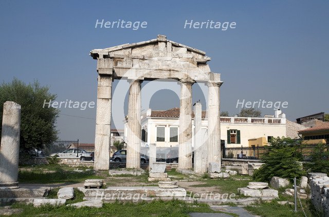 The Gate of Athena Archegetis in the Roman Agora at Athens, Greece. Artist: Samuel Magal