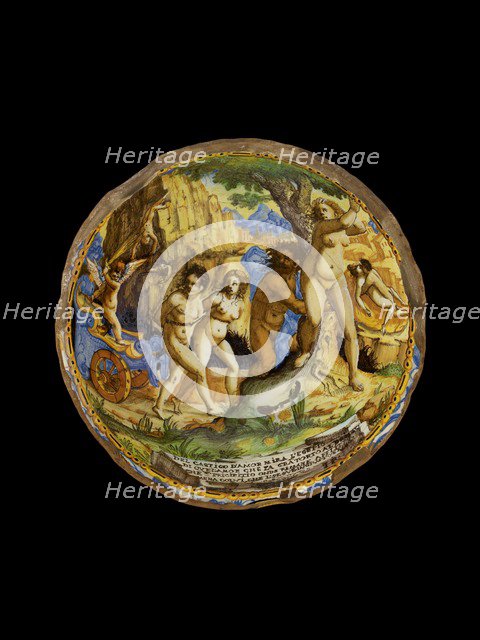 Bowl with the Chastisement of Love, c1660-1670. Artist: Ippolito Rombaldoni.