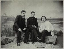 Maxim Gorky, Ivan Bunin and Nikolai Teleshov, 1900. Artist: Anonymous  