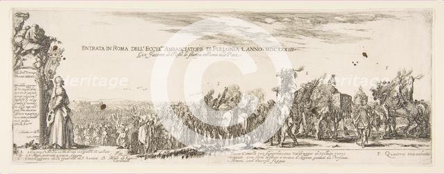 Entrance of the Polish Legation into Rome, 1633. Creator: Stefano della Bella.