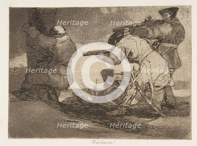 Plate 38 from 'The Disasters of War' (Los Desastres de La Guerra): 'Barba..., 1810 (published 1863). Creator: Francisco Goya.