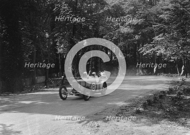 Frazer-Nash racing at Donington Park, Leicestershire, c1930s. Artist: Bill Brunell.