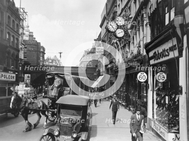 Traffic in Ludgate Hill, City of London. Artist: Unknown