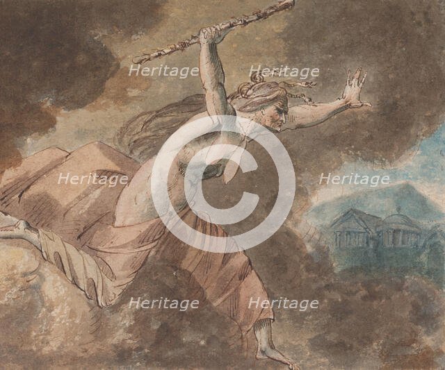 Envy from Ovid's "House of Envy" (Book II, lines 760-796) (recto)..., 1770-80. Creator: William Hamilton.