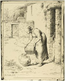 Woman Emptying a Pail, 1862–63, published 1921. Creator: Jean Francois Millet.