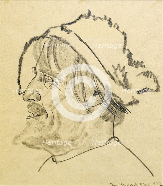 Konstantin Stanislavsky as Satin in the play The Lower Depths by M. Gorky, 1922. Artist: Grigoriev, Boris Dmitryevich (1886-1939)