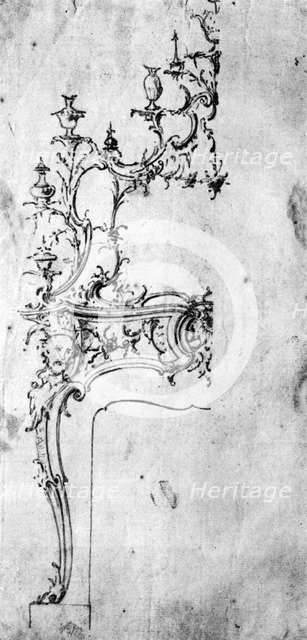 Design for a chimneypiece, 1750s, (1929). Artist: Matthias Lock