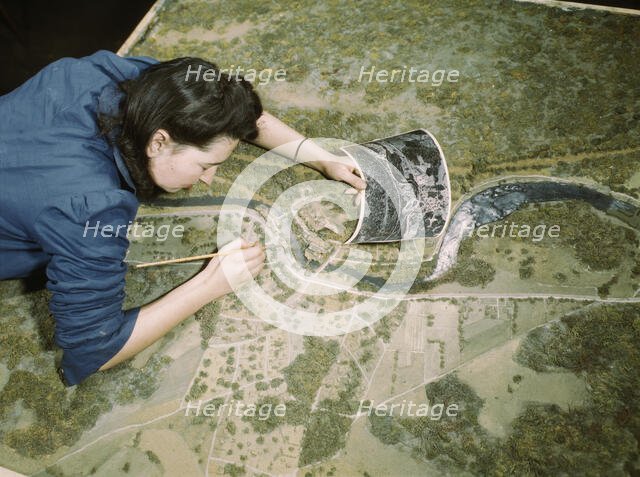 Camouflage class at New York University, where men and women...New York, N.Y. , 1943. Creator: Marjory Collins.