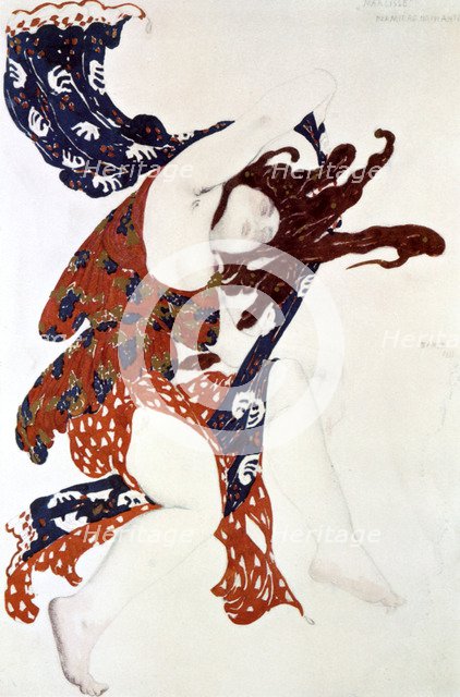 'Premiere Bacchante', costume design for a production of Tcherepnin's Narcisse, 1911. Artist: Leon Bakst