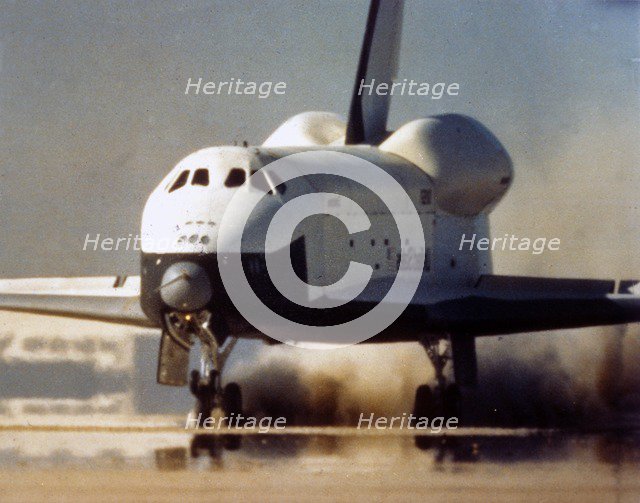 Orbiter flight tests, Space Shuttle 'Enterprise' landing, USA, c1975. Creator: NASA.