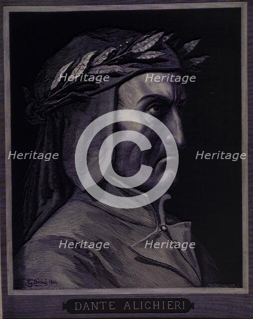 Portrait of Dante Alighieri, 1861. Creator: Gustave Doré.