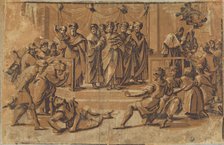 Death of Ananias, 1518. Creator: Ugo da Carpi (1480-1532).