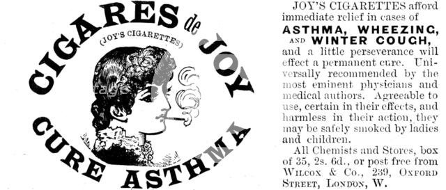 Advertisement for Joy's Cigarettes, 1895. Creator: Unknown.