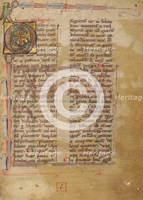 Inhabited Initial D; Bestiary, about 1270. Creator: Unknown.