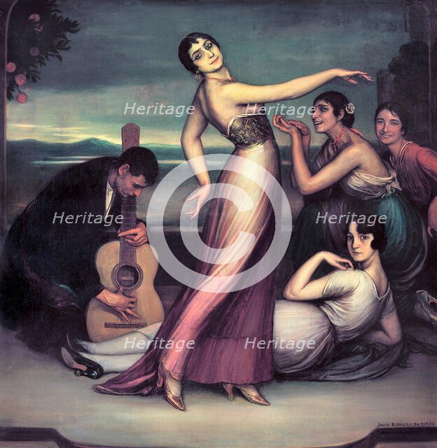 Flamenco songs and dances, 1917. Creator: Romero de Torres, Julio (1874-1930).