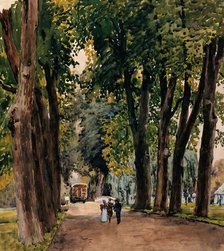 World War I: Trinity College Cambridge, the Lime Walk..1st Eastern General., c1910s. Creator: Walter Ernest Spradbery.