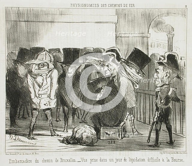 Embarcadère du chemin de Bruxelles, 1852. Creator: Honore Daumier.
