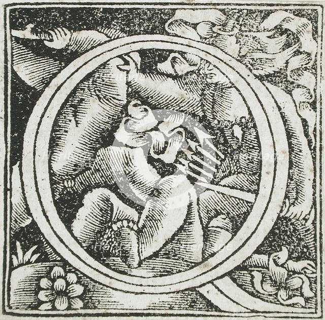 Fourteen Ornamental Letters (C, D, I, Q) (image 7 of 14), 16th century. Creator: Unknown.