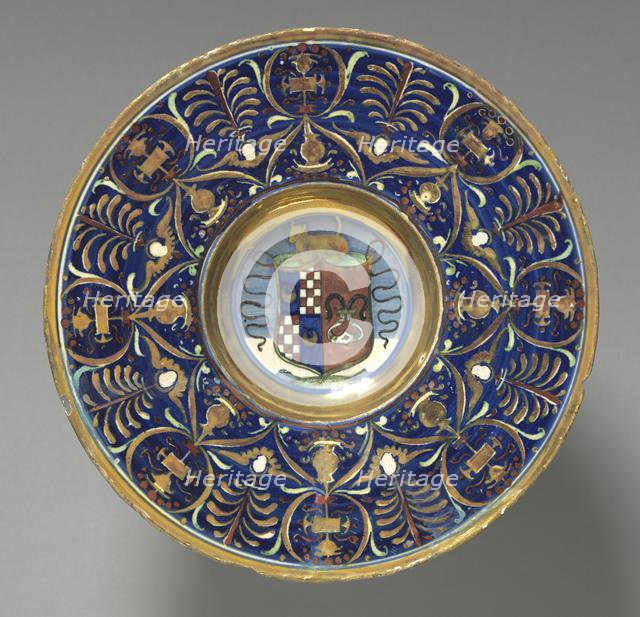 Plate with the Arms of the Vitelleschi Family, 1527. Creator: Maestro Giorgio Andreoli (Italian, 1465-70-aft 1553).