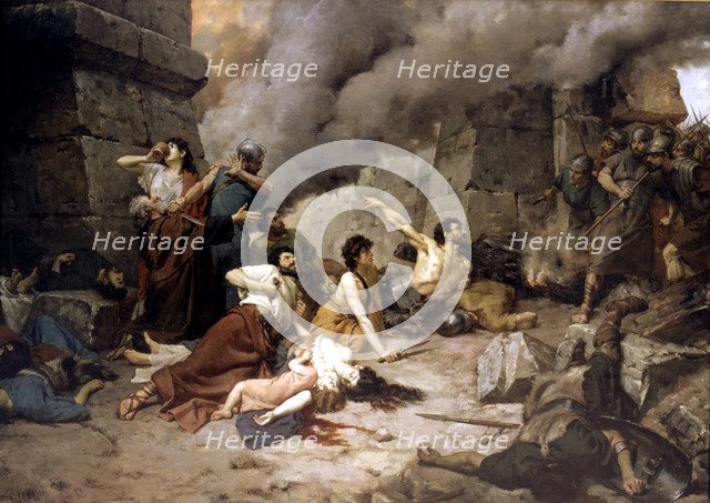  'Numancia' represents the encirclement and siege of Numancia in 133 a.C., oil of 1880.