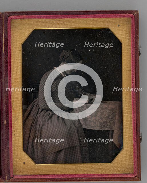 Untitled (Portrait of a Seated Woman, Reading), 1845. Creator: Unknown.