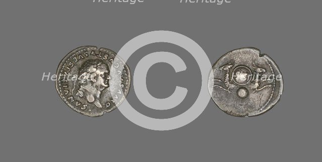 Denarius (Coin) Portraying Emperor Vespasian, 80-81. Creator: Unknown.