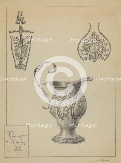 Silver Creamer, c. 1936. Creator: Simon Weiss.