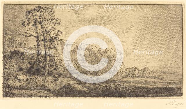 Landscape with Two Trees (Paysage aux deux arbres). Creator: Alphonse Legros.