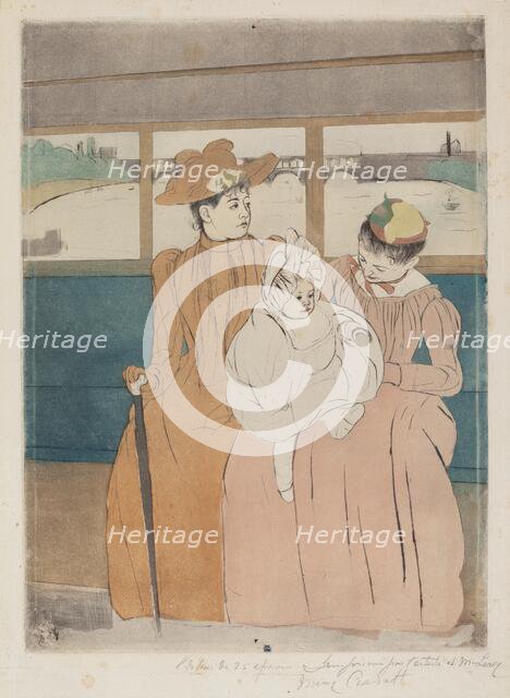 In the Omnibus, 1890-1891. Creator: Mary Cassatt.