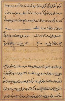 Page from Tales of a Parrot (Tuti-nama): text page, c. 1560. Creator: Unknown.